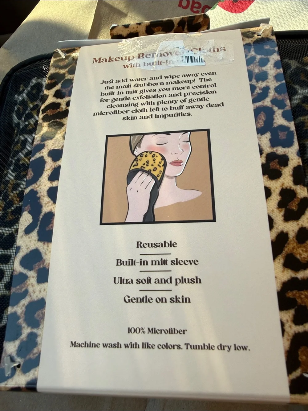 Leopard Print Makeup Remover Cloths - 4 Pack